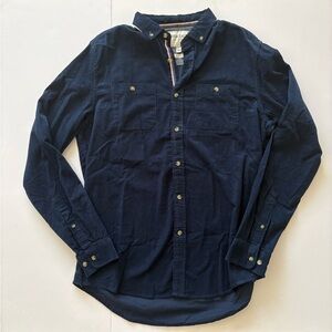 Heritage NavyCorduroy Button-Down Men’s Shirt Large NWOT